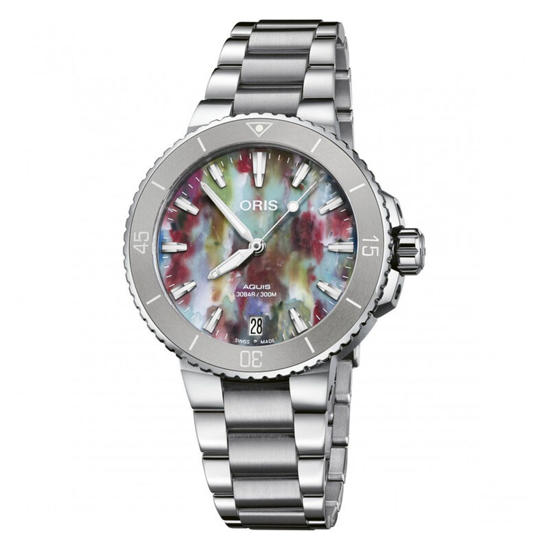 Oris Aquis Date Watch Steel Case Multicolor Dial, 36.5mm image number 0