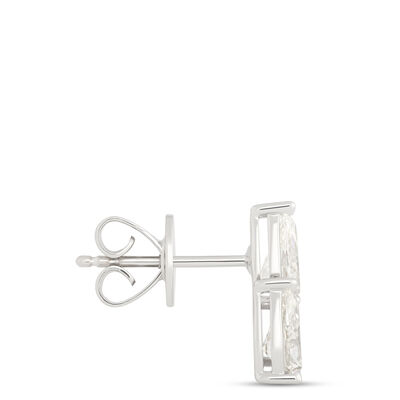 Pear Shaped Diamond Studs, 2 Carat Total Weight, 18K White Gold