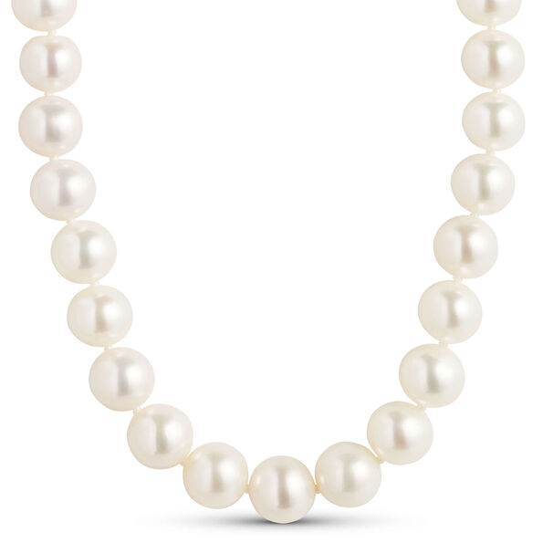 22 Inch Cultured Pearl Necklace, Sterling Silver Clasp