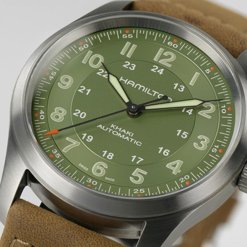 Hamilton Khaki Field Titanium Auto Green Dial Watch, 38mm image number 3