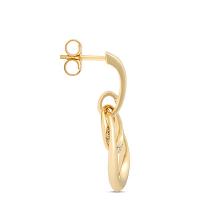 Double Loop Earrings, 14K Yellow Gold