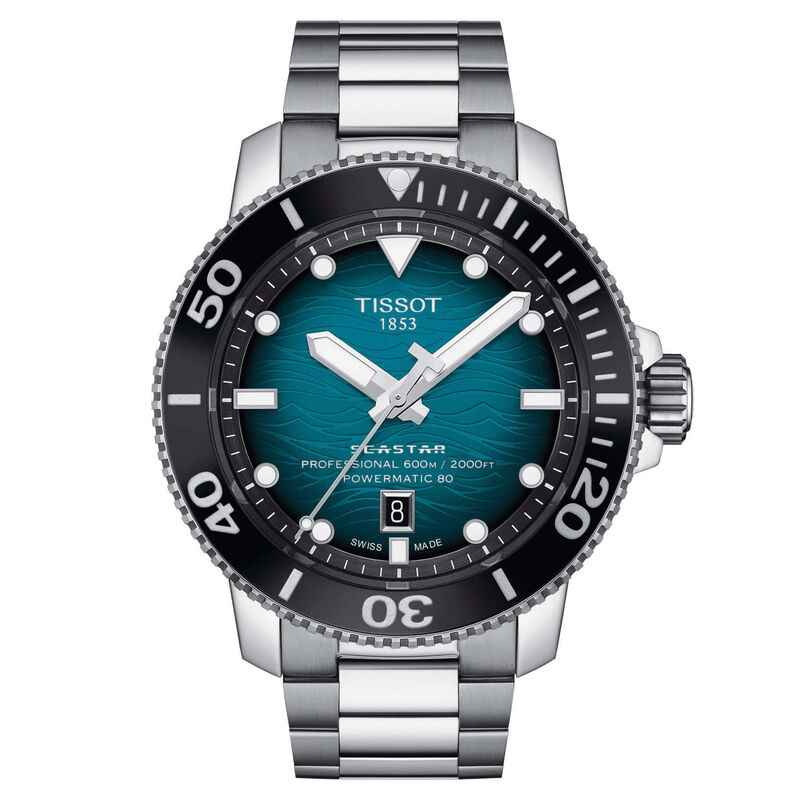 Tissot Seastar 2000 Powermatic 80 Blue Dial Steel Watch, 46mm image number 0