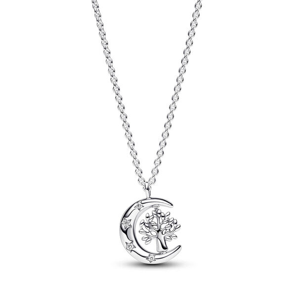 Pandora Moon & Spinning Tree of Life Pendant Necklace