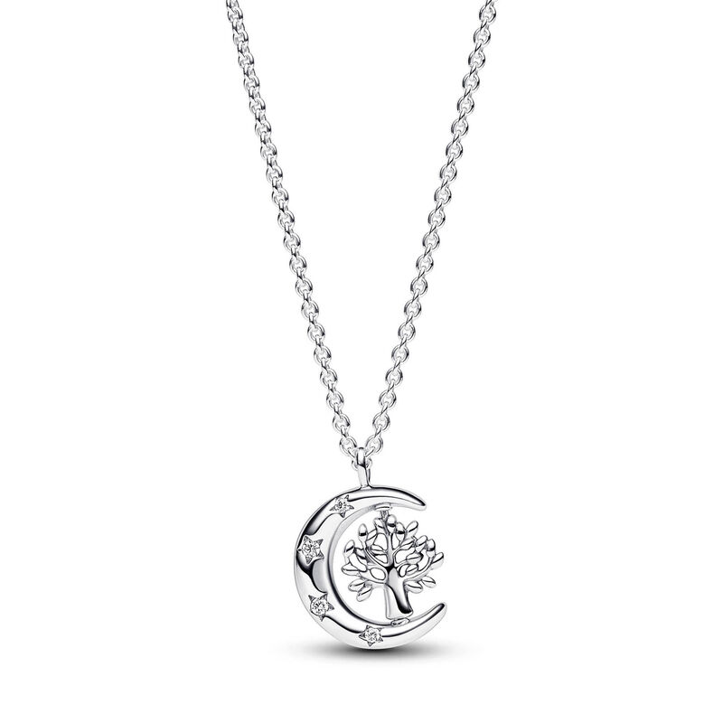 Pandora Moon & Spinning Tree of Life Pendant Necklace image number 0