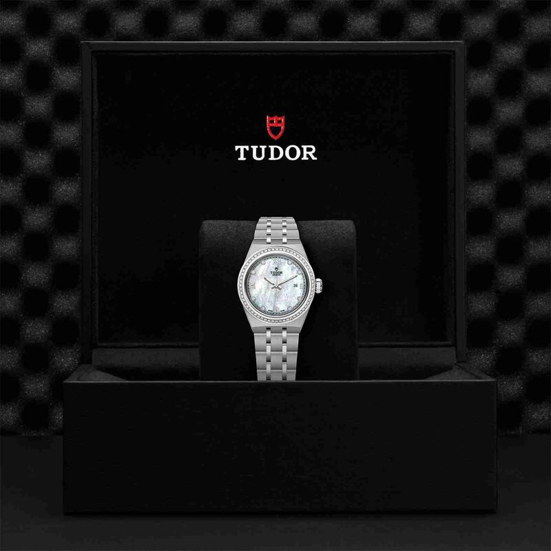 TUDOR Royal Watch Steel Case Gem Set White Dial Steel Bracelet, 28mm image number 2