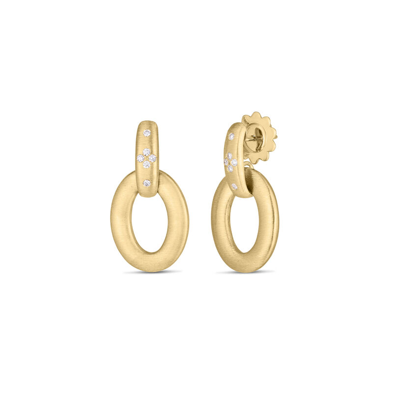 Roberto Coin Duchessa Diamond Accent Satin Doorknocker Earrings 18K Yellow Gold. image number 1