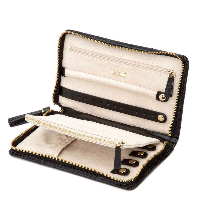 WOLF Caroline Black Leather Jewelry Portfolio image number 0