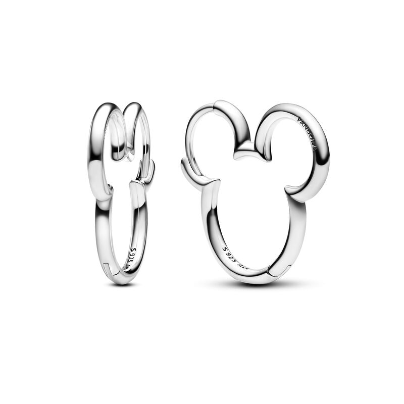 Pandora Disney Mickey Mouse Silhouette Hoop Earrings image number 0