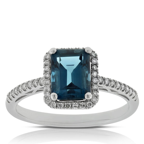 London Blue Topaz & Diamond Ring 14K | Ben Bridge Jeweler