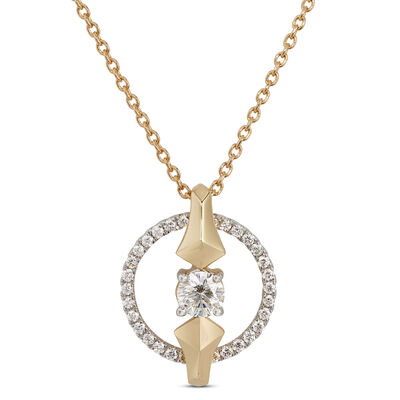 Jade Trau for Ben Bridge Signature Diamond Open Circle Necklace 18K