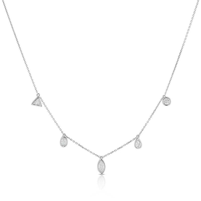 Fancy Shape Diamond Dangle Necklace 14K image number 0