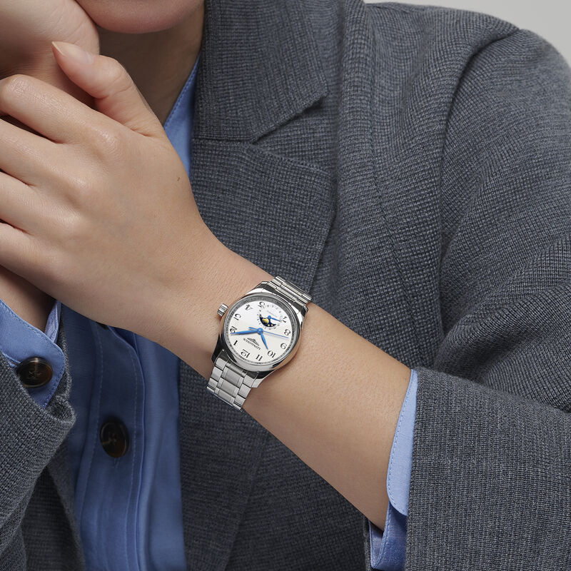 Longines Master Collection Moonphase Silver Dial Watch, 34mm image number 4