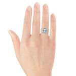 Oval Aquamarine & Diamond Crossover Ring 14K