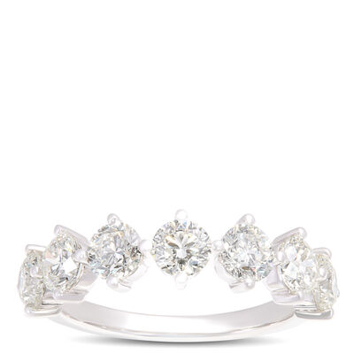 Classic Round Diamond Band, 1 &frac12; Total Carat Weight, 18K White Gold