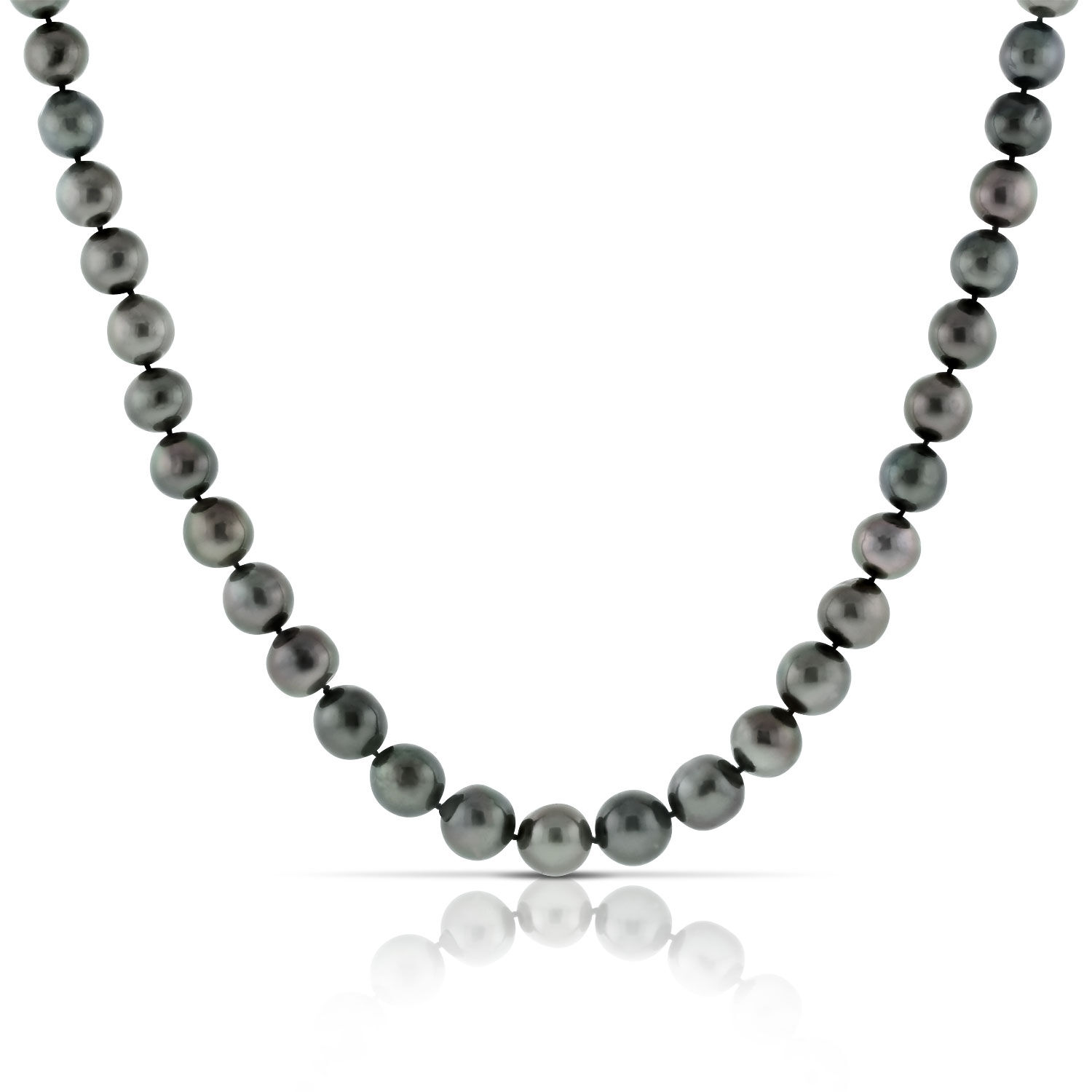Charming 9-10mm black south sea baroque pearl necklace 34'' 