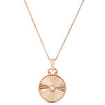 Rose Gold Ikuma Canadian Diamond Radiant Medallion Necklace 14K