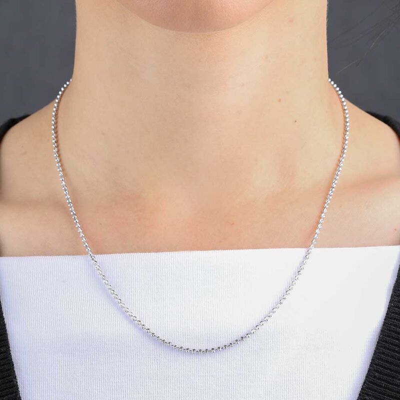 Moon Cut Bead Chain 14K, 18" image number 1