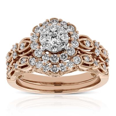 Rose Gold Love Eternal Bridal Set 14K
