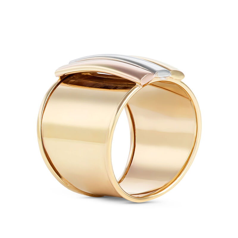 Toscano Tri-Color Wide Band Ring, 14K Yellow, White and Rose Gold image number 1