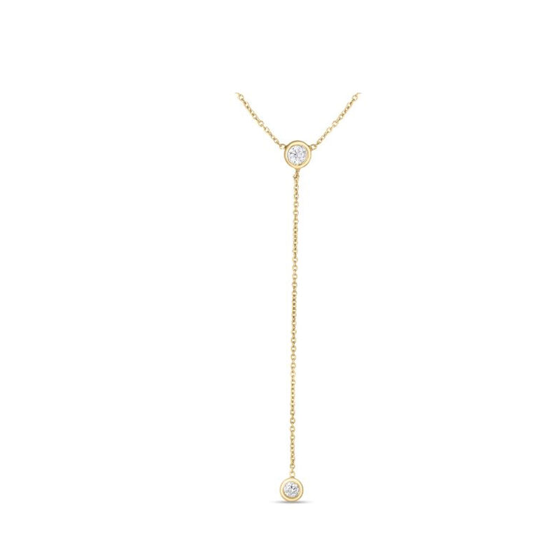 Roberto Coin Diamond Y Necklace 18K Yellow Gold, image number 0