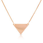 Rose Gold Engravable Triangle Necklace 14K