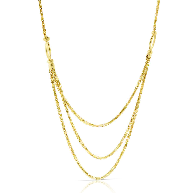Triple Wheat Chain 14K, 20" image number 1
