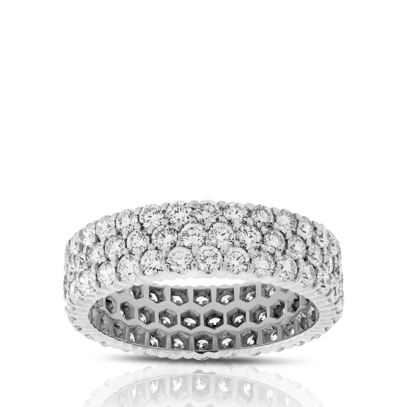 Three Row Diamond Eternity Ring in Platinum, Size 7 image number 0