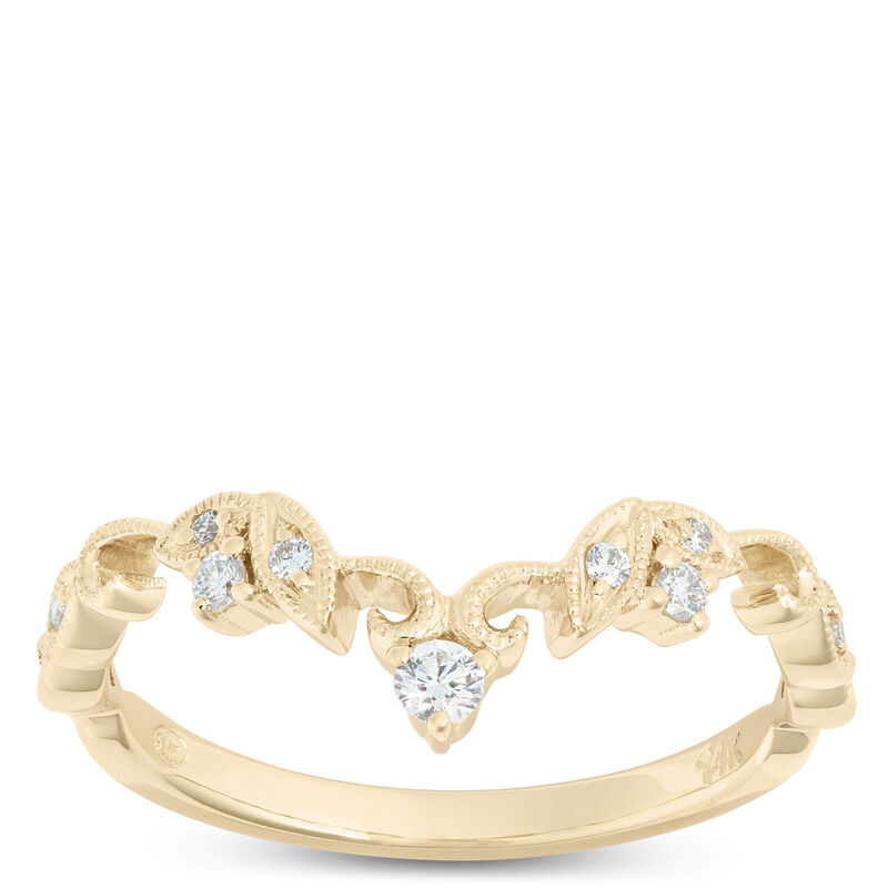 Floral Vine Diamond Ring, 14K Yellow Gold image number 0