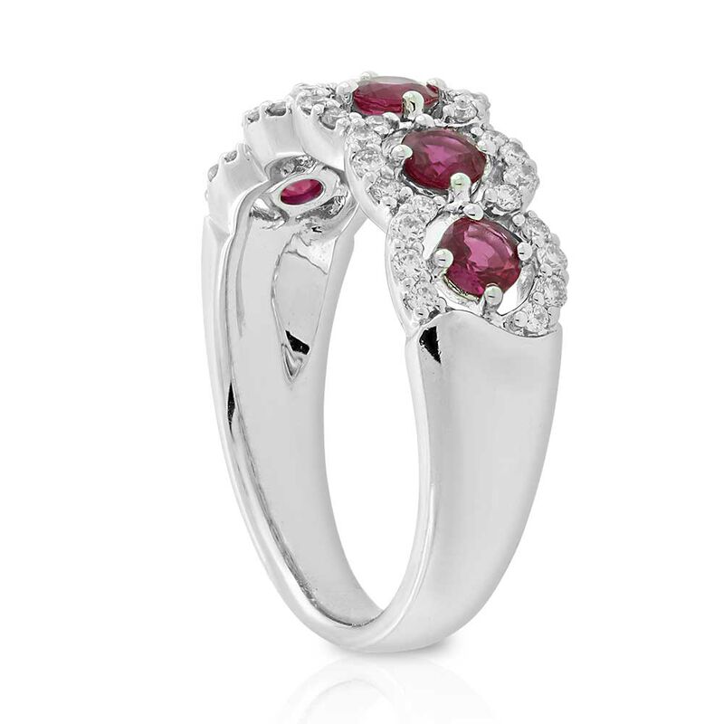 5-Stone Ruby & Diamond Ring 14K image number 2