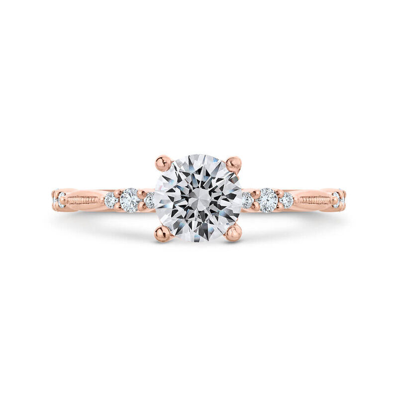 Bella Ponte Rose Gold Diamond Engagement Ring Setting 14K image number 1