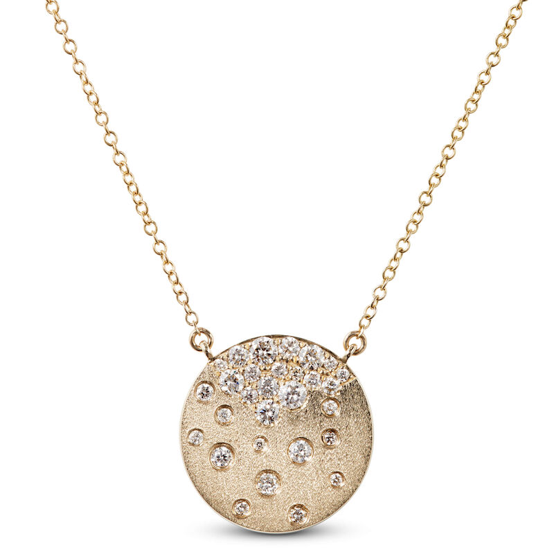Confetti Cluster Diamond Gold Pendant, 14K Yellow Gold image number 0