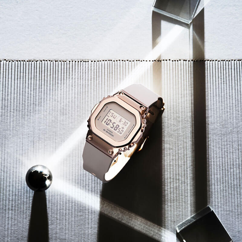 G-Shock Rose Plated Pink Strap Rectangular Watch, 43.8mm image number 3