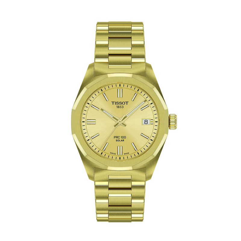 TISSOT PRC 100 Solar Champagne Dial Watch, 34mm image number 0