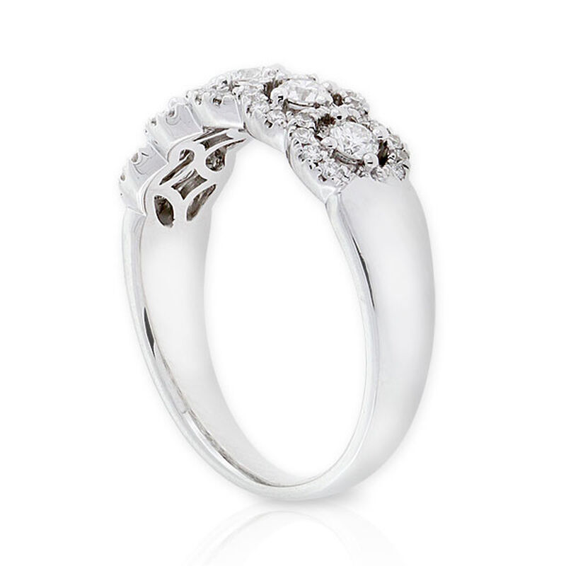 5-Stone Diamond Halo Ring 14K image number 1