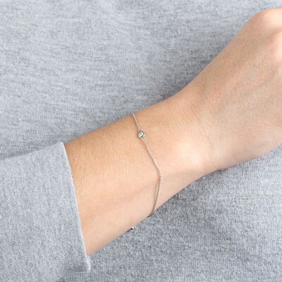 Bezel Set Diamond Bracelet 14K, 1/10 ct.