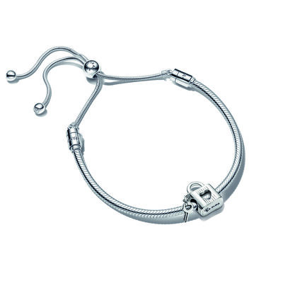Pandora Open Heart Padlock & Key Bracelet Gift Set