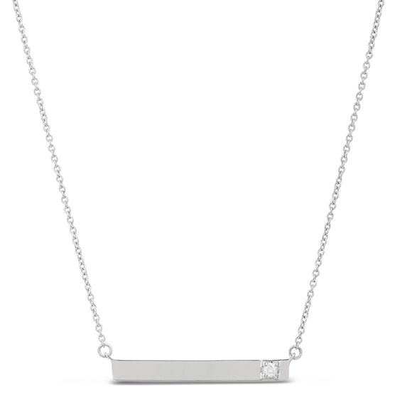 Ikuma Canadian Diamond Bar Necklace in 14K White Gold