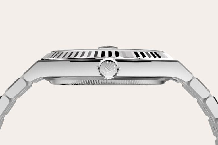 rolex land-dweller in white rolesor - combination of oystersteel and white gold, m127334-0001 - white rolesor - ben bridge