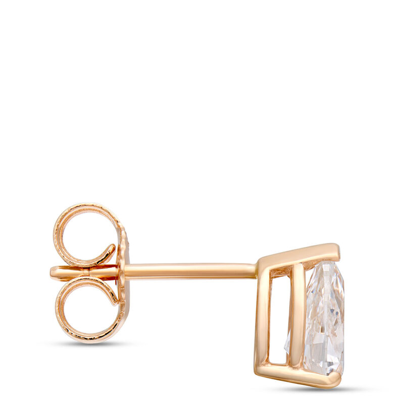 Pear Shaped Diamond Studs, 1 Carat Total Weight, 14K Yellow Gold image number 1