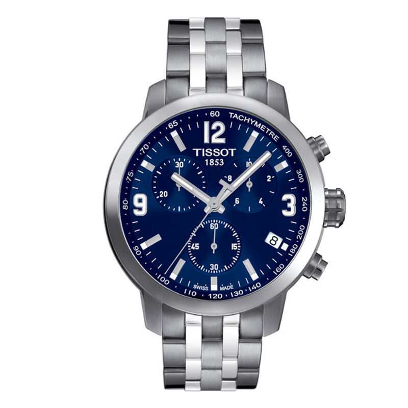 Tissot PRC 200 Chronograph T-Sport Blue Dial Quartz Watch, 42mm image number 1