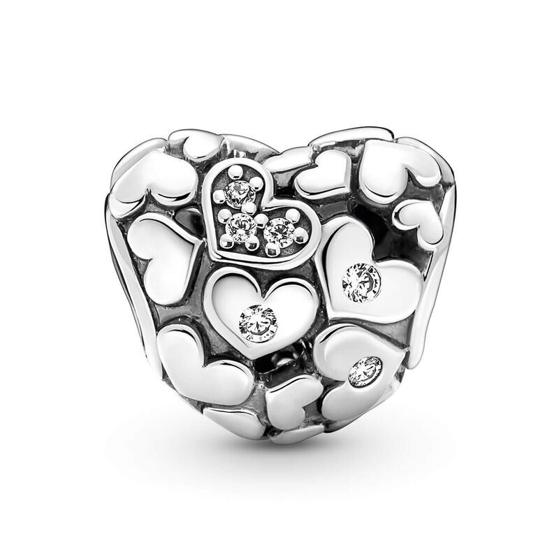 Pandora Sparkling CZ Openwork Heart Charm image number 1