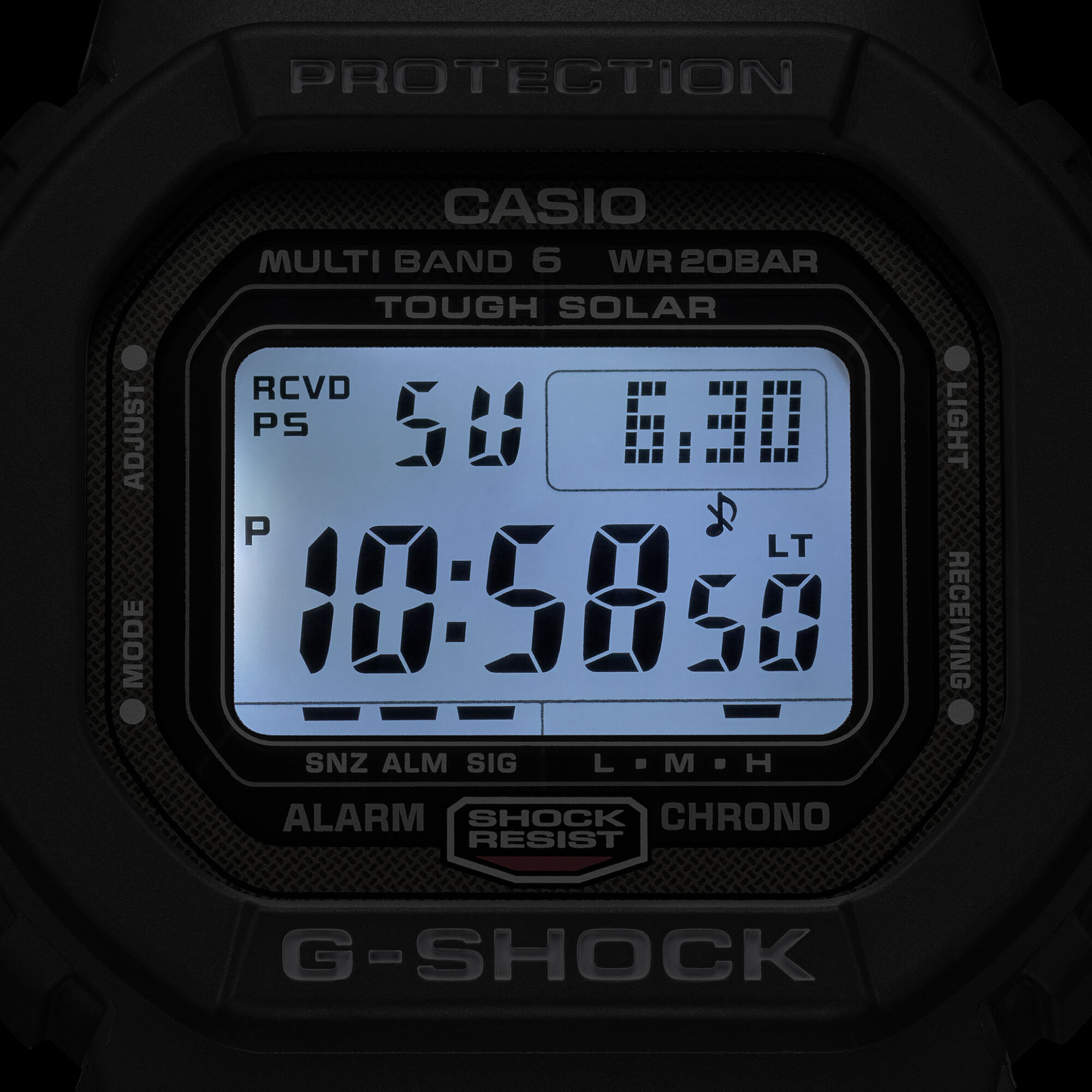 G-Shock 5600 Series Digital Gray Dial Watch, 48.9mm x 42.8mm