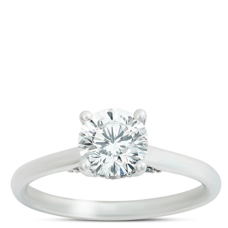 Round Solitaire Diamond Engagement Ring, Platinum image number 0