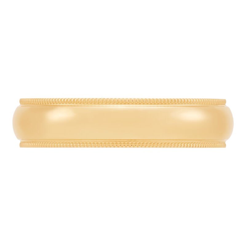 Yellow Gold Polished Milgrain Edge Comfort Fit 5mm Band 18K image number 2