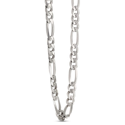 24-Inch Figaro Chain Necklace, Sterling Silver