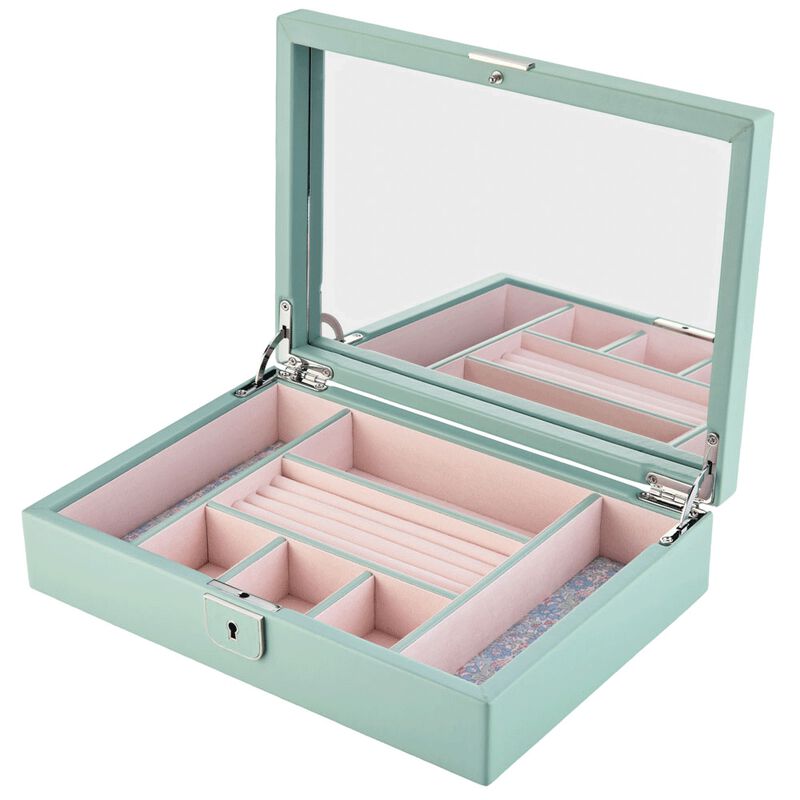 WOLF X LIBERTY Julia Interior Print Medium Jewelry Box - Sage Green image number 0