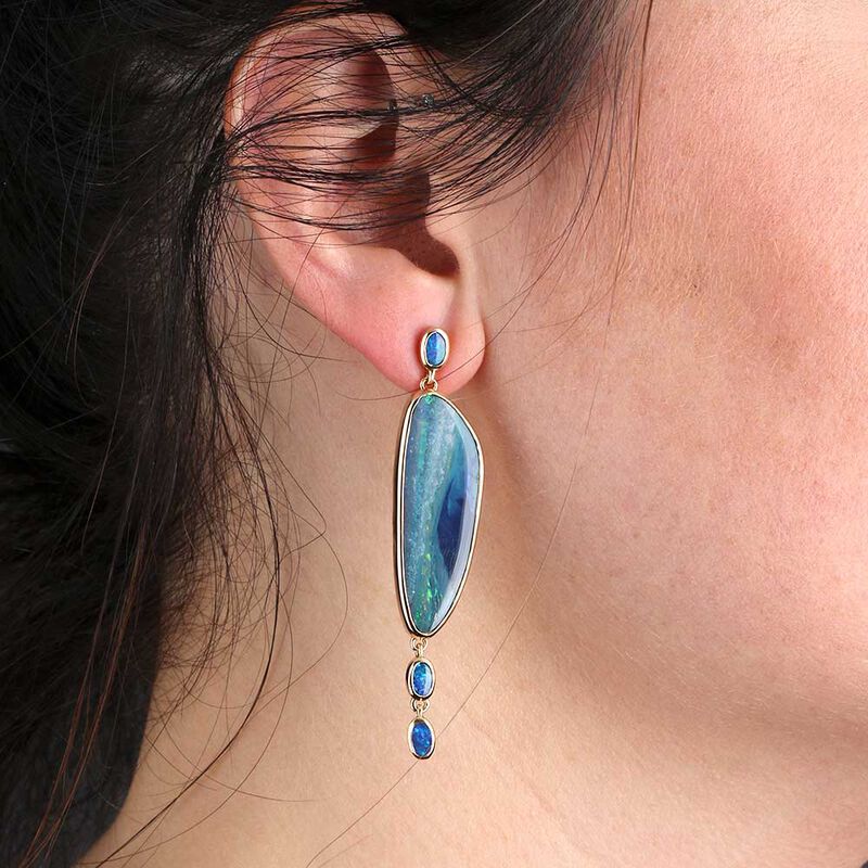 Lisa Bridge COUTURE Opal Doublet Dangle Earrings 18K image number 2