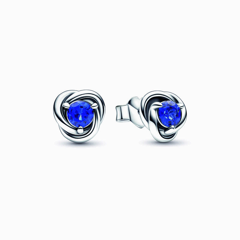 Pandora September Blue Eternity Circle Stud Earrings image number 0
