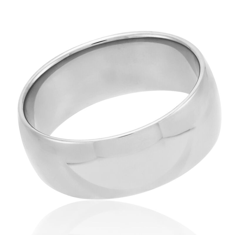 Polished Rounded Comfort Fit 8mm Band in Platinum image number 0
