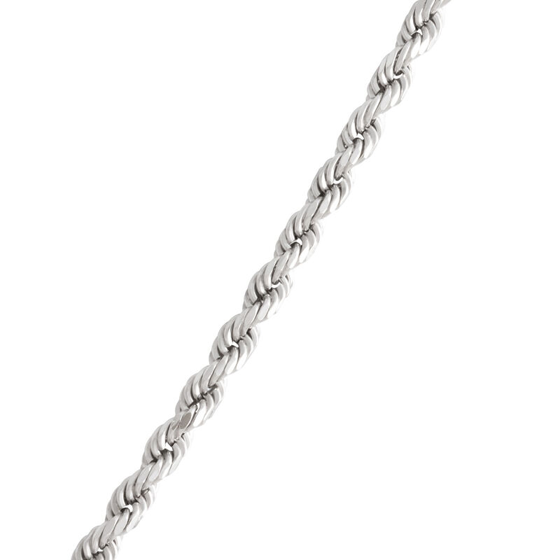 24-Inch Diamond Cut Rope Link Necklace, 14K White Gold image number 1